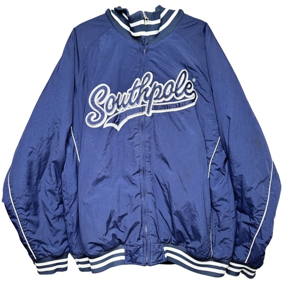 Southpole Other - VTG RARE Southpole Varsity Bomber Jacket Quilt Streetwear Y2K Men XL Navy Patch